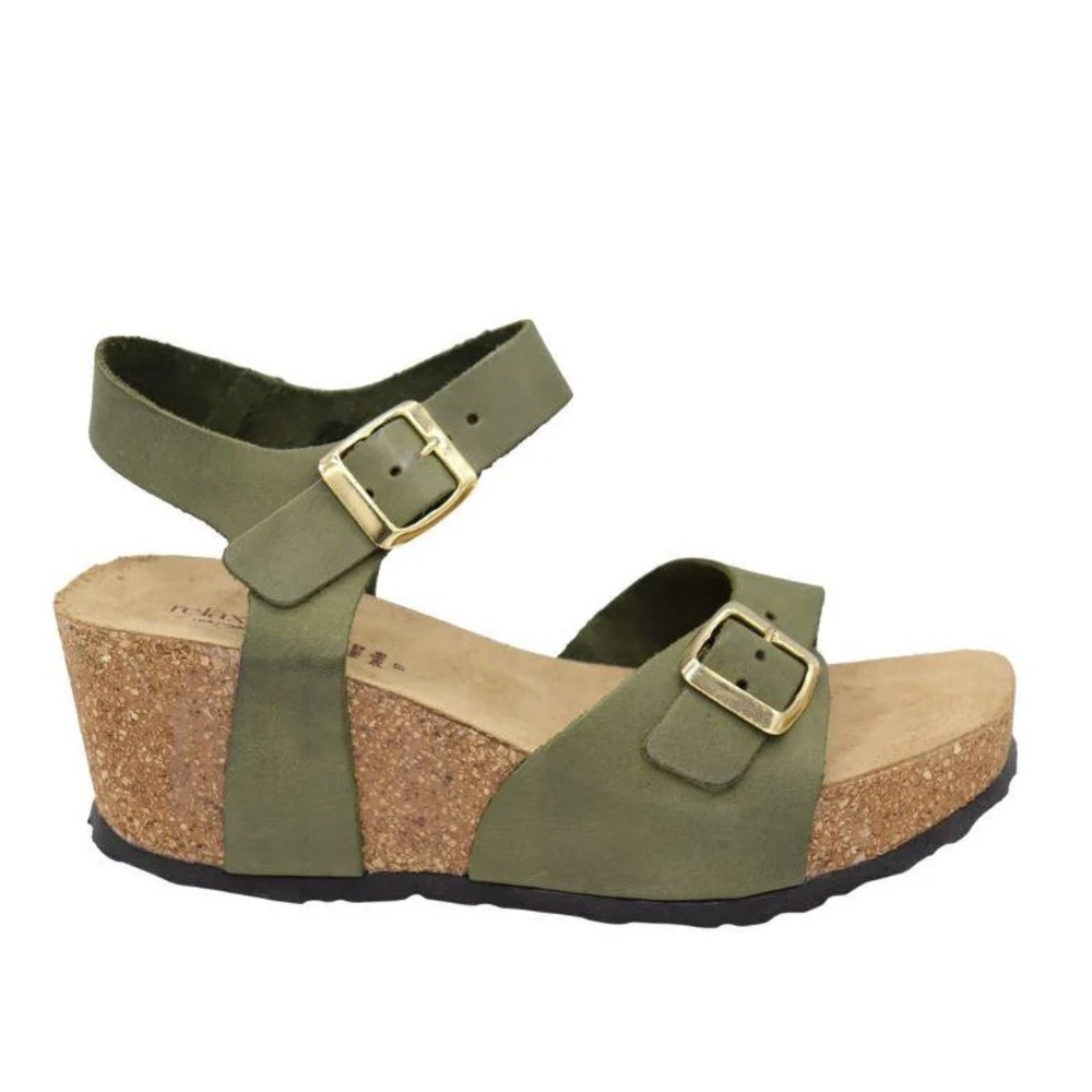 Relaxshoe green leather wedges size 37 - Picture 2 of 8